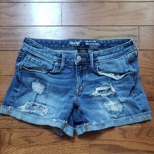 Mossimo Women's Classic Blue Distressed Jean Shorts